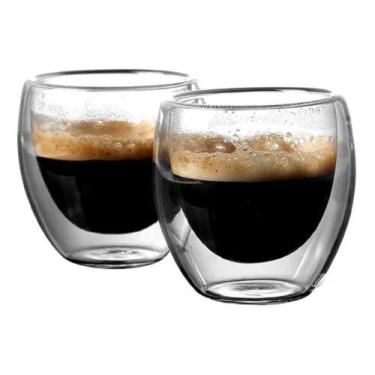 Imagem de Copo Vidro C/2 Pçs Duplo Bistrô 140ML - Wincy