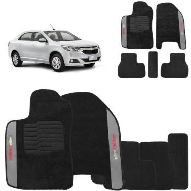 Imagem de Jogo de Tapetes Carpete Chevrolet Cobalt 2011 a 2015 Preto Bordado 5 P