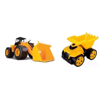 Imagem de Brinquedo Trator Escavadeira + Caminhão Basculante - Cardoso Toys
