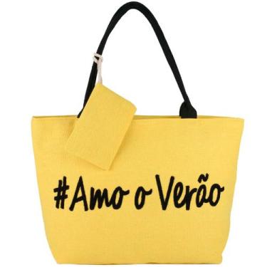 Imagem de Bolsa Feminina De Praia Piscina C/Zíper Sacola Grande 52cm - BAGS, Ama