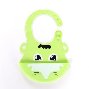 Imagem de Babador alimentação de silicone animais baby style - Tapuzim, Verde | 