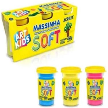 Imagem de Massinha Modelar Soft com 3 Potes Acrilex