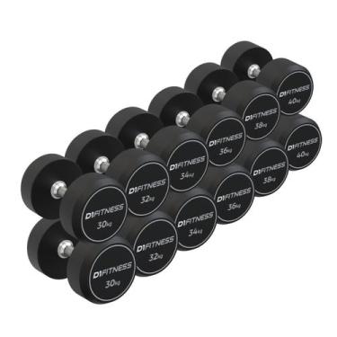 Imagem de Kit Dumbbell Rubber Elite 30 a 40kg - D1Fitness