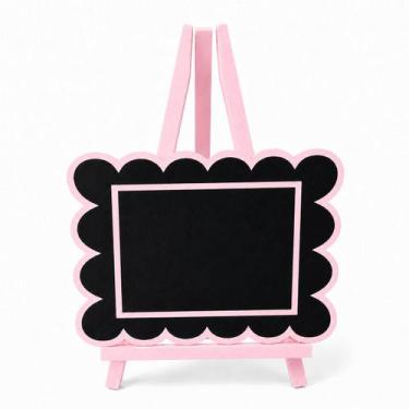 Imagem de Quadro Lousa Infantil Madeira Rosa Decorativo - Genérica