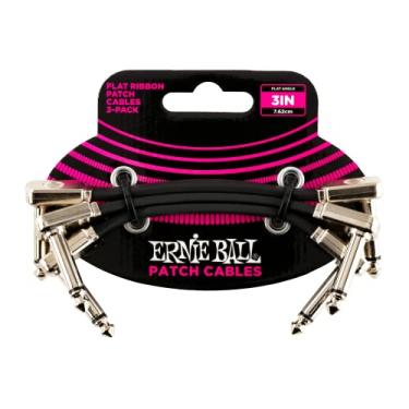 Imagem de Cabo conector Ernie Ball Flat Ribbon P06220, 7,62 cm, preto, pacote com 3