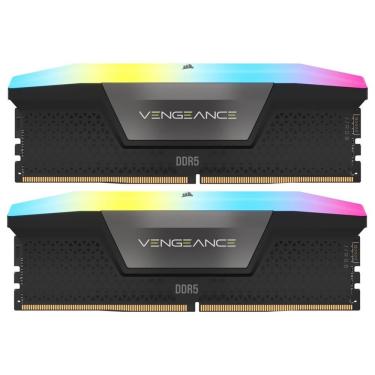 Imagem de Memória RAM Corsair Vengeance RGB DDR5 32GB 2x16GB 6400MHz CMH32GX5M2B6400C36 Preto