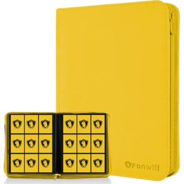 Imagem de Álbum para cartas Fonwill TM10002-8 para 360 cartas, couro PU amarelo