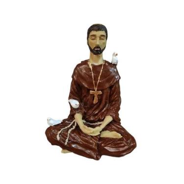 Imagem de Estatueta São Francisco de Asis Meditando de Resina Decorado - Genéric