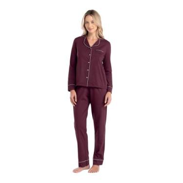 Imagem de Pijama Conjunto Americano She Feminino 870.17, Vermelho bordo, GG