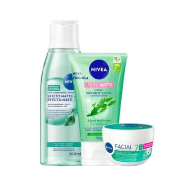 Imagem de Kit Sabonete Controle do Brilho Tônico Adstringente Creme Facial Nivea
