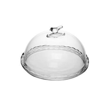 Imagem de Queijeira Birds para Queijos em Cristal Trabalhado 20cm Transparente Wolff
