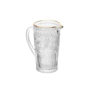 Imagem de Jarra de Vidro Mandala para Bebidas 1L com Detalhe de Fio de Ouro Transparente Wolff