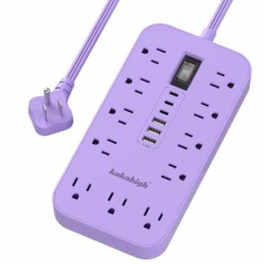 Imagem de Régua de Energia kakahigh 1,5 m 11 AC/6 USB Roxa