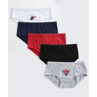 Imagem de Kit 5 Cuecas Infantil Homem Aranha Tam 2 a 12 Azul-67113 - Marvel, Bra