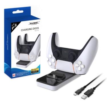 Imagem de Carregador Duplo Para Controle Ps5 Suporte Carregamento Rápido Dualsense Charging Station Dock Playstation 5