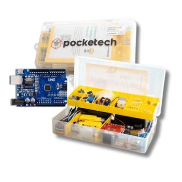 Imagem de Kit Robótica Completo p/ Iniciantes,Protoboard e Componentes+Projetos+