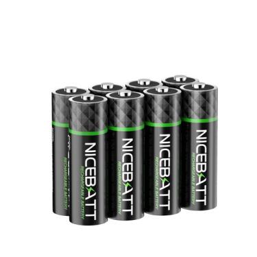 Imagem de Pilhas AA NICEBATT 2800mAh Recargáveis - Pacote com 8 unidades