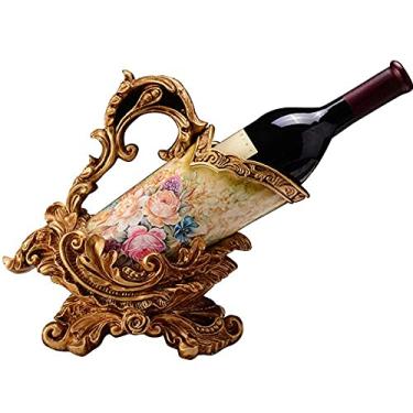 Imagem de Pkfinrd Estantes europeias para vinho com decoração retrô criativa para decoração de casa para garrafas de vinho decorações para sala de estar