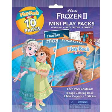 Imagem de Pacote com 10 mini pacotes de brinquedos Frozen da Disney com giz de cera e adesivos 45816
