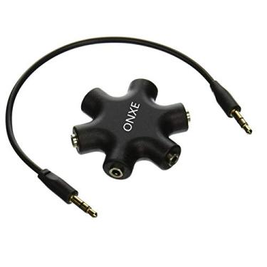Imagem de Onxe Divisor de Fone de Ouvido Multi 3,5 mm Conector Adaptador de Áudio Conector 1 Macho para 2 3 4 5 Fêmea Cabo (Preto), Preto