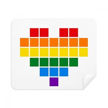 Imagem de Rainbow Gay Small Box Heart LGBT Pano de limpeza Limpador de tela 2 peças Tecido de camurça