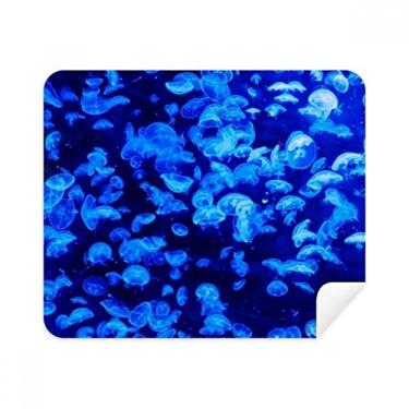 Imagem de Pano de limpeza de imagem azul ciência natureza água-viva oceano limpador de tela 2 peças tecido de camurça