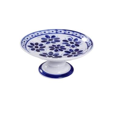 Imagem de Porta bolo com pé  Porcelana  Monte Sião  Pintado a mão