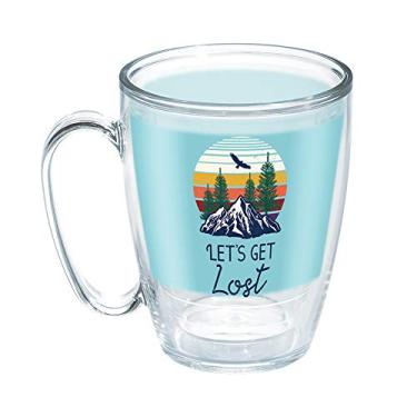 Imagem de Tervis Caneca de copo isolada Let's Get Lost Made in USA com parede dupla mantém as bebidas frias e quentes, 473 g - sem tampa, transparente
