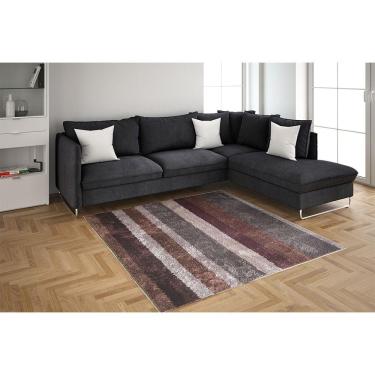 Imagem de Tapete Sala Esc 1,50X1,50m Macio Antider Listrado cappuccino