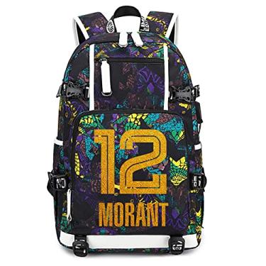 Imagem de Mochila multifuncional jogador de basquete Star Morant para viagem, estudante, laptop, fãs, livros, para homens e mulheres, Azul - Padrão 1, tamanho �nico