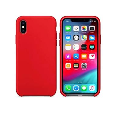 Imagem de Capinha Colorida Compatível Com iPhone X/XS Vermelha,Preta, Laranja, Amarela, Azul, Rosa, Pink, Branca, Lilás, Marrom, Verde, Roxo, Case Slim Flexível Aveludada PREMIUM ONYK (vermelha)