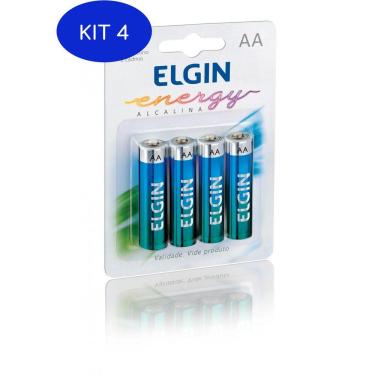 Imagem de Kit 4 Blister com 4 pilhas alcalinas AA - ELGIN LR6