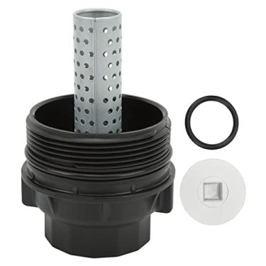 Imagem de Tampa do filtro de óleo Aramox, tampa do compartimento do filtro de óleo do motor 15620 0S010 Substituição tampa do filtro de óleo do carro para veículos V8 Land Cruiser 2008-2020