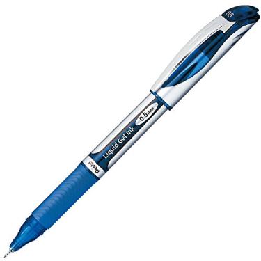 Imagem de Pentel Caneta esferográfica Energel, ponta de agulha de 0,5 mm, tinta azul (BLN55-C)