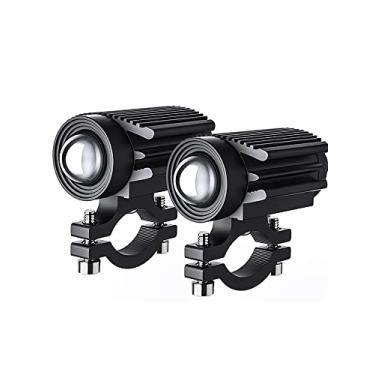 Imagem de TOTMOX 2 peças de luzes de condução de motocicleta 12000LM tricolor mini faróis de LED faróis de neblina 60 W 6000 K super brilhante âmbar branco holofote auxiliar para motocicleta caminhão ATV SUV carro iate
