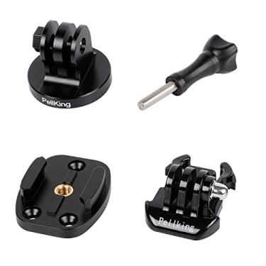 Imagem de PellKing Suporte adaptador de tripé de 1/4 compatível com câmera GoPro Hero 10 9 8 7 6 5, AKASO, Insta360, DJI Osmo Action 2 CNC acessório de fivela de base de liberação rápida