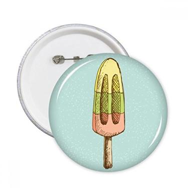 Imagem de Picolé vermelho amarelo verde sorvete alfinetes redondos emblema botão decoração acessório 5 peças