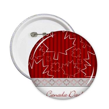 Imagem de Broche de folha de bordo 4 de julho, feliz dia do Canadá com emblema de botão de decoração 5 peças