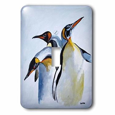 Imagem de 3dRose lsp_167525_1 Three Emperor Pinguins, Three Penguins Isolated on White Background Light Switch Cover