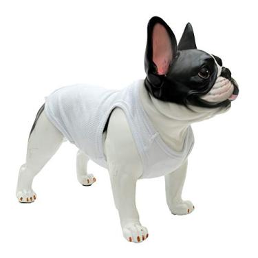 Imagem de Lovelonglong 2019 Summer Pet Clothing, roupas para cães camisetas em branco regatas caneladas Top Thread Vests para cães grandes médios pequenos 100% algodão branco G-L