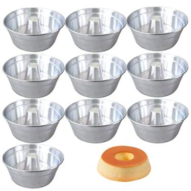 Imagem de Kit De 10 Peças Forma 18 Cm Alumínio Brilhante Pudim Bolo