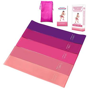 Imagem de Andoer Conjunto de faixas elásticas para exercícios esportivos de resistência 5 peças com bolsa de transporte para exercícios de ioga em casa