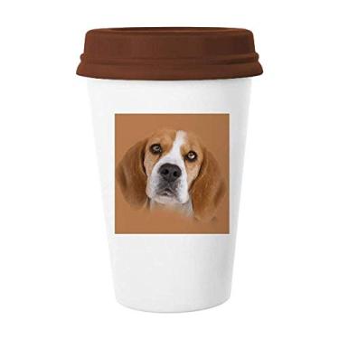 Imagem de Caneca moderna com olhos do corpo do cão, nariz, Art Deco, caneca de café para beber vidro cerâmica copo tampa