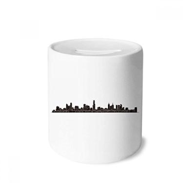 Imagem de DIYthinker Caixa de cerâmica com contorno dos arranha-céus da cidade da Austrália, porta-moedas, presente de cofrinho