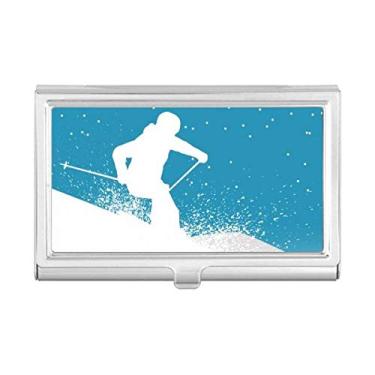 Imagem de Esqui esportivo com poste de esqui, porta-cartões de visita, caixa de bolso