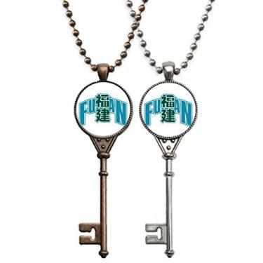 Imagem de OFFbb-USA Colar de chave de modelagem da província da cidade de Fujian, joia para decoração de casais