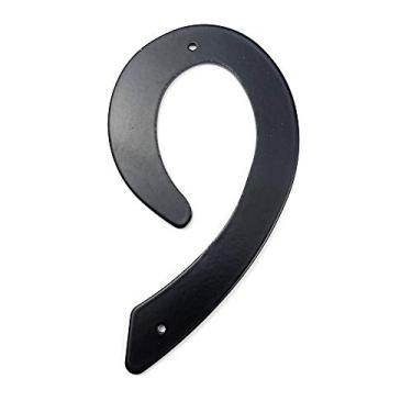 Imagem de Placa de casa flutuante 3D 101 mm, número de endereço de número da porta, dígitos fixos placa de endereço de caixa de correio 0-9 preta, liga antiferrugem