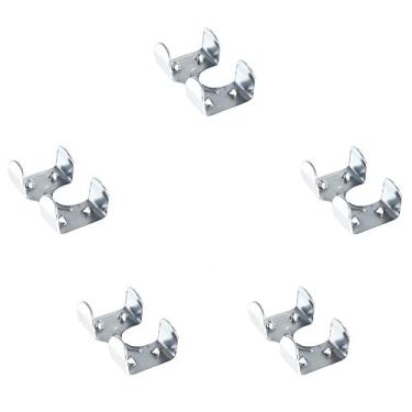 Imagem de Grampos de corda duplos resistentes banhados a zinco servem para cordas de 1,9 cm, 1,3 cm, 1,2 cm e 1,2 cm – Vários , 5 Pack, Zinc Plated - Measures 5/8" – Fits (2) 5/16”