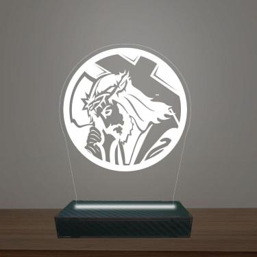 Imagem de Luminária Led 3d Jesus Abajur Luxo