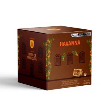 Imagem de Panettone Havanna Gotas De Chocolate Recheado De Doce De Leite 500G